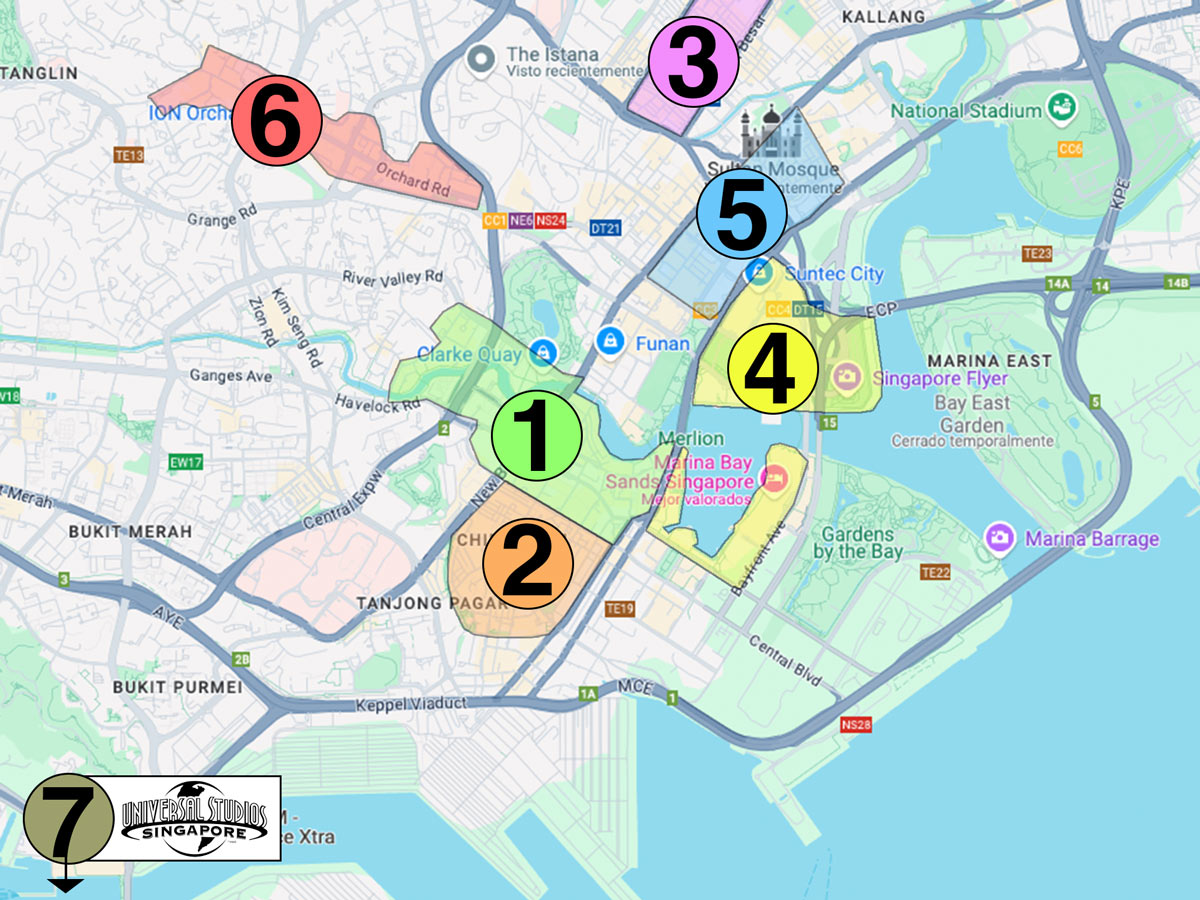 Mejores zonas dónde alojarse Singapur